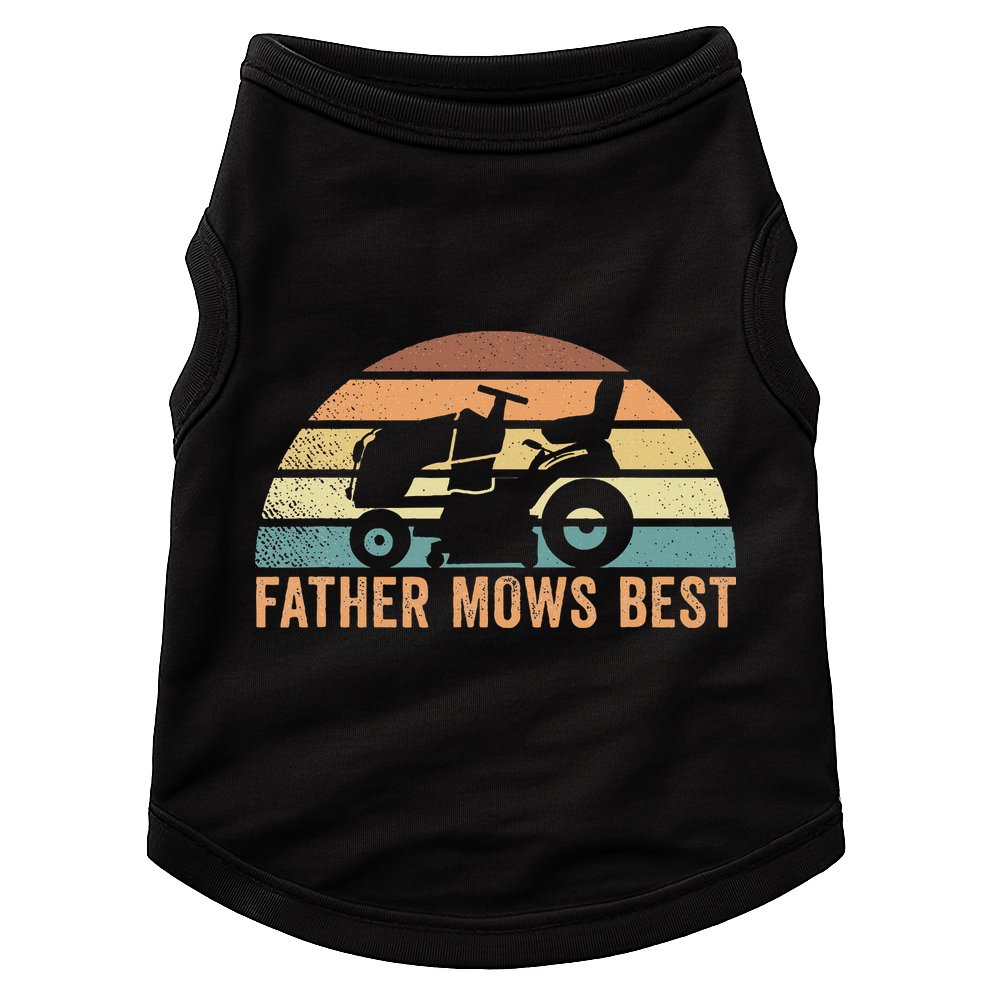 Father Mows Best Lawn Care Dad Mowing Gardener Doggie Tank