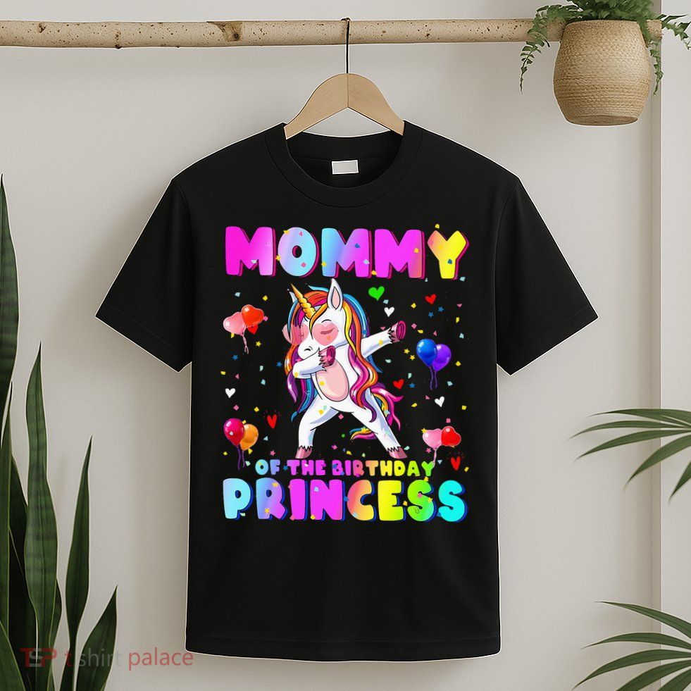 Family Matching Birthday Princess Girl Dabbing Unicorn Mom T-Shirt