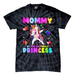 Family Matching Birthday Princess Girl Dabbing Unicorn Mom Tie-Dye T-Shirt