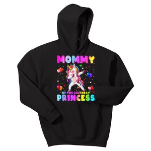 Family Matching Birthday Princess Girl Dabbing Unicorn Mom Kids Hoodie