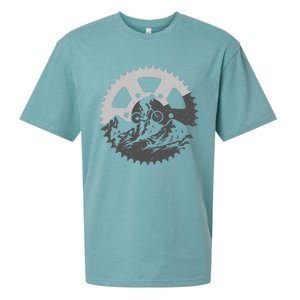 Funny Mountain Biking Art For MTB Mountain Biker Sueded Cloud Jersey T-Shirt