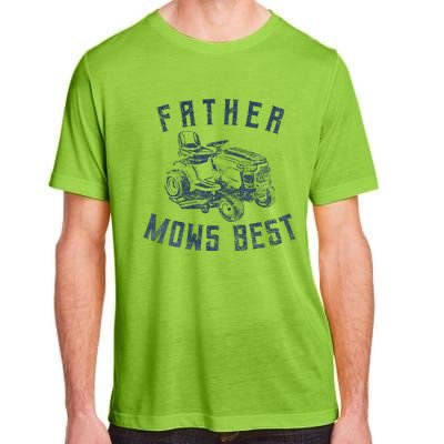 Father Mows Best Funny Riding Mower Retro Mowing Dad Gift Adult ChromaSoft Performance T-Shirt