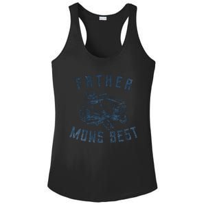 Father Mows Best Funny Riding Mower Retro Mowing Dad Gift Ladies PosiCharge Competitor Racerback Tank