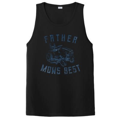 Father Mows Best Funny Riding Mower Retro Mowing Dad Gift PosiCharge Competitor Tank