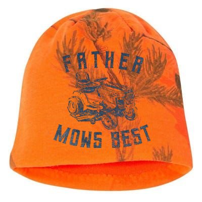 Father Mows Best Funny Riding Mower Retro Mowing Dad Gift Kati - Camo Knit Beanie