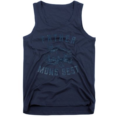 Father Mows Best Funny Riding Mower Retro Mowing Dad Gift Tank Top