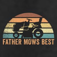 Father Mows Best Lawn Care Dad Mowing Gardener 7 Panel Mesh Trucker Snapback Hat