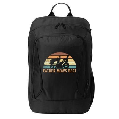 Father Mows Best Lawn Care Dad Mowing Gardener City Backpack