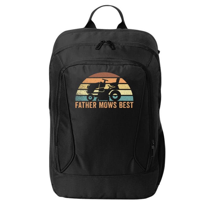 Father Mows Best Lawn Care Dad Mowing Gardener City Backpack