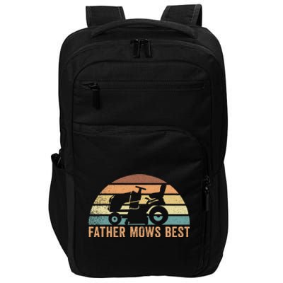 Father Mows Best Lawn Care Dad Mowing Gardener Impact Tech Backpack