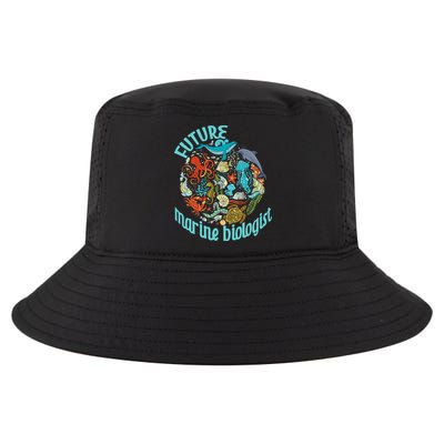 Future Marine Biologist Ocean Life Drawing Whale Octopus Cool Comfort Performance Bucket Hat