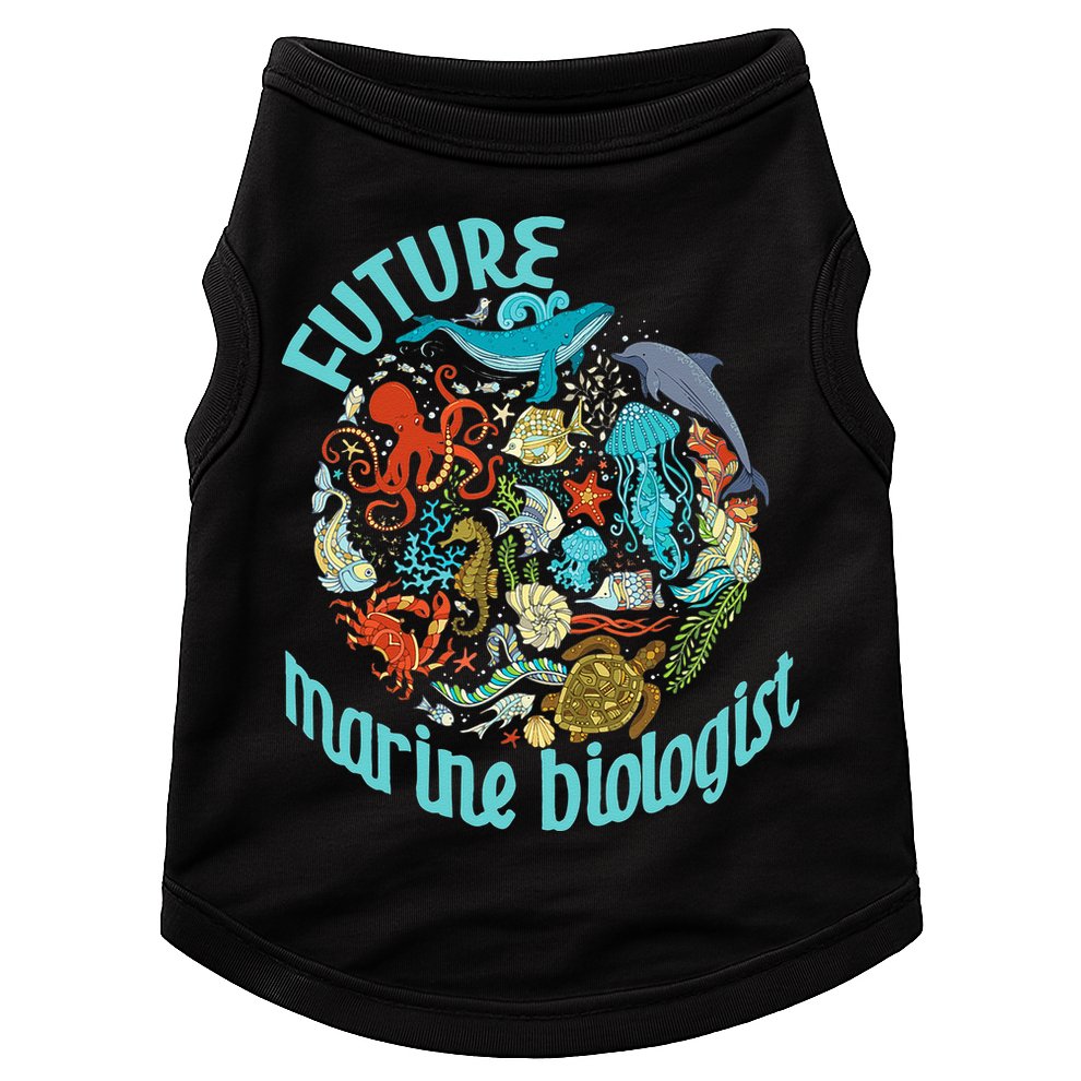 Future Marine Biologist Ocean Life Drawing Whale Octopus Doggie Tank
