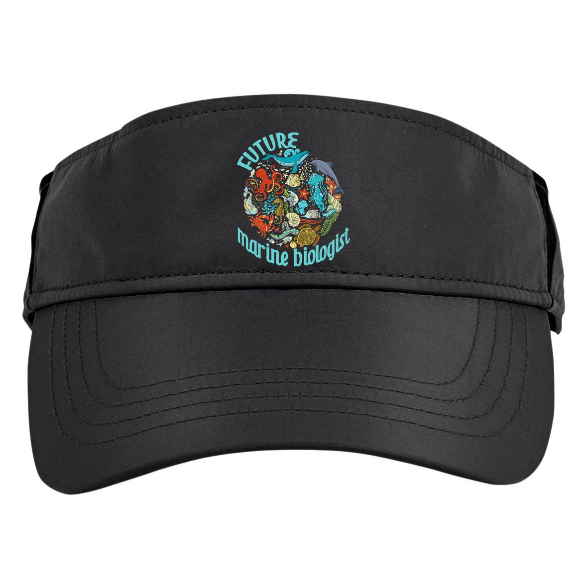 Future Marine Biologist Ocean Life Drawing Whale Octopus Adult Drive Performance Visor