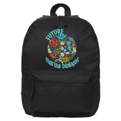 Future Marine Biologist Ocean Life Drawing Whale Octopus 16 in Basic Backpack