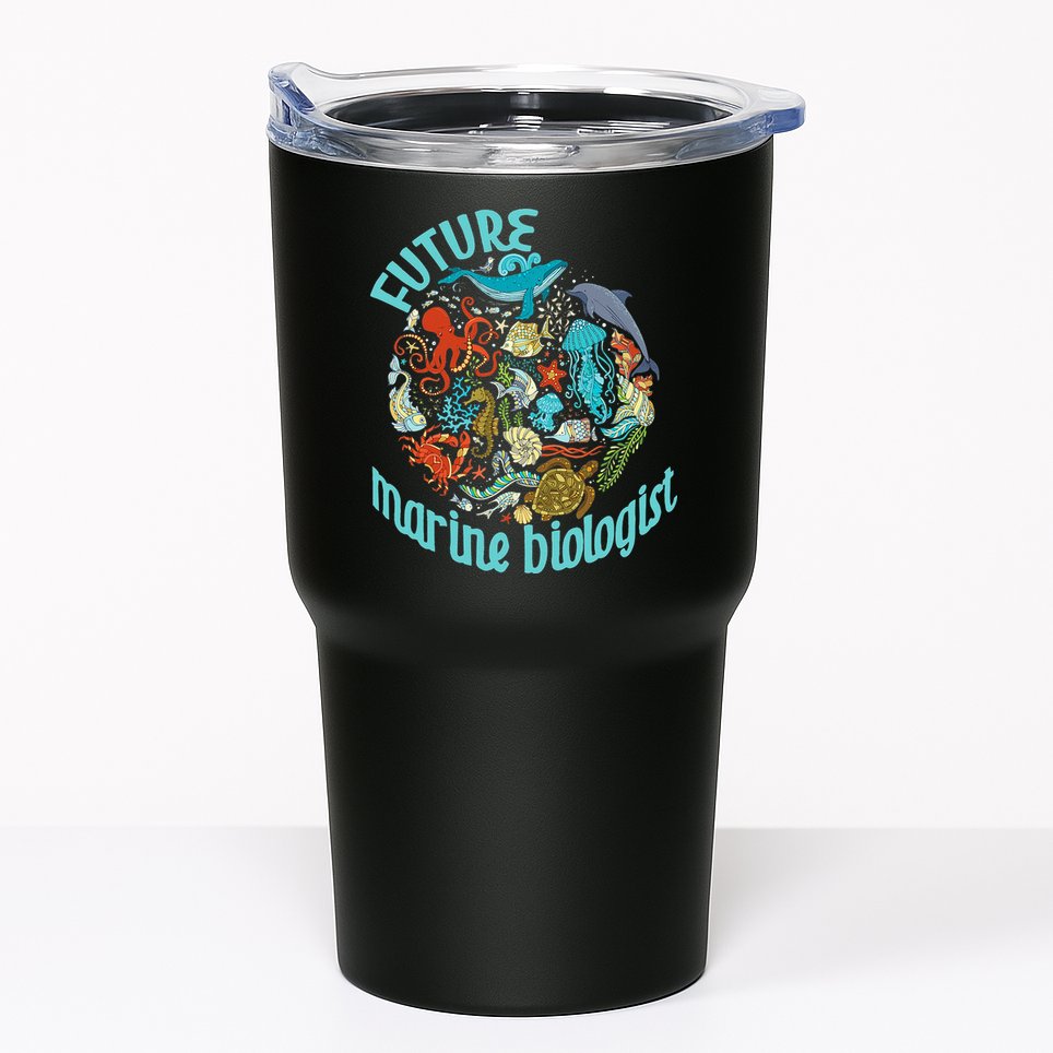 Future Marine Biologist Ocean Life Drawing Whale Octopus Tumbler