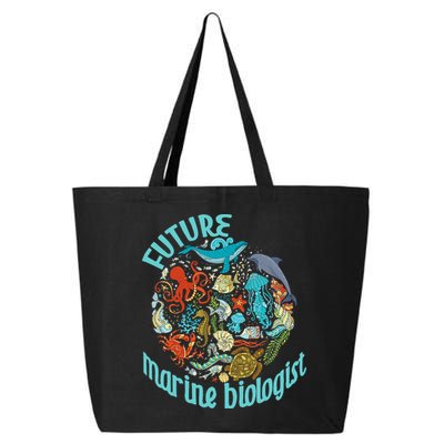 Future Marine Biologist Ocean Life Drawing Whale Octopus 25L Jumbo Tote
