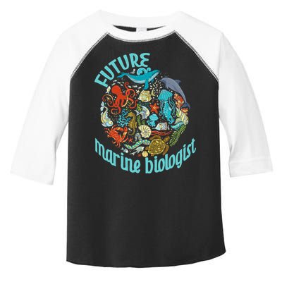 Future Marine Biologist Ocean Life Drawing Whale Octopus Toddler Fine Jersey T-Shirt