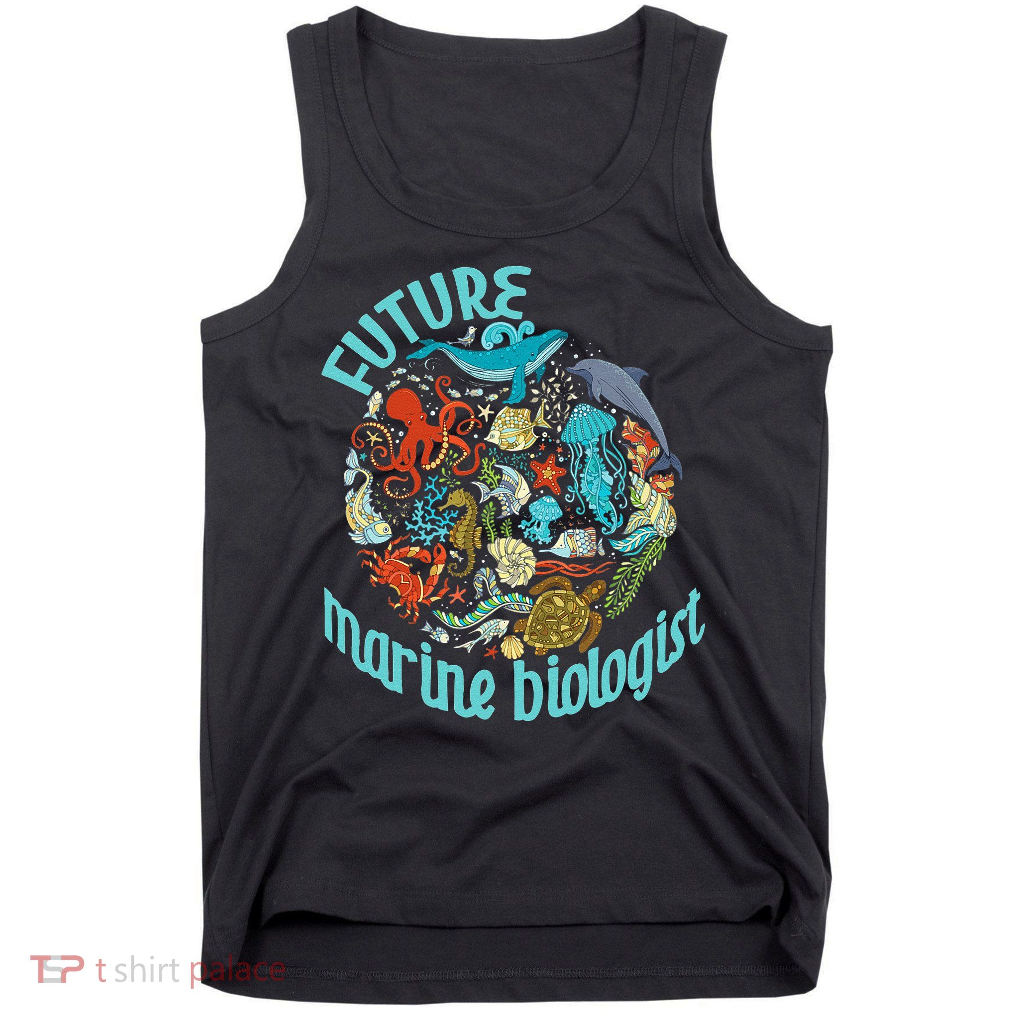 Future Marine Biologist Ocean Life Drawing Whale Octopus Tank Top