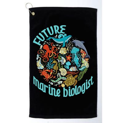 Future Marine Biologist Ocean Life Drawing Whale Octopus Golf Towel