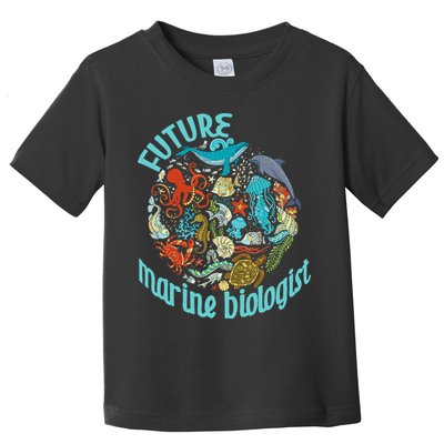 Future Marine Biologist Ocean Life Drawing Whale Octopus Toddler T-Shirt