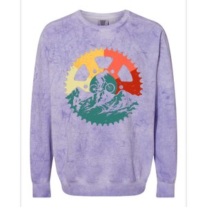 Funny Mountain Biking Art For MTB Mountain Biker Colorblast Crewneck Sweatshirt