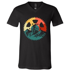 Funny Mountain Biking Art For MTB Mountain Biker V-Neck T-Shirt