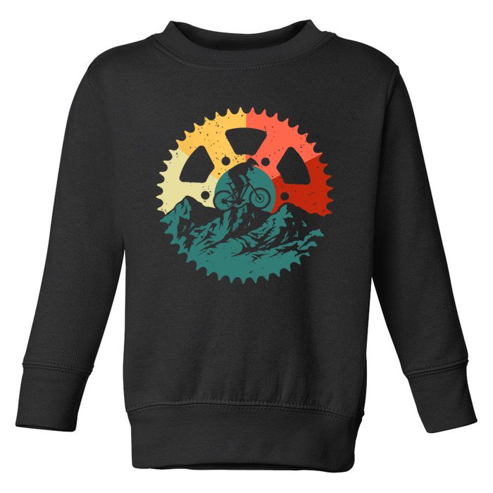 Funny Mountain Biking Art For MTB Mountain Biker Toddler Sweatshirt