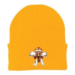 Football Mama Bow Fall Coquette Bow Knit Cap Winter Beanie