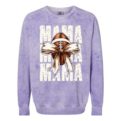 Football Mama Bow Fall Coquette Bow Colorblast Crewneck Sweatshirt