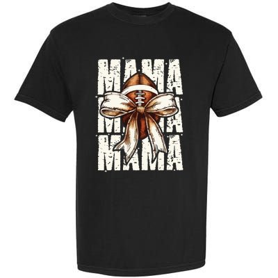 Football Mama Bow Fall Coquette Bow Garment-Dyed Heavyweight T-Shirt