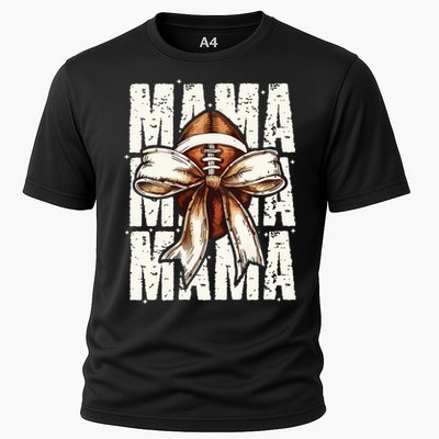 Football Mama Bow Fall Coquette Bow Cooling Performance Crew T-Shirt