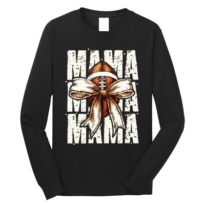 Football Mama Bow Fall Coquette Bow Long Sleeve Shirt