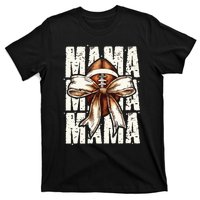 Football Mama Bow Fall Coquette Bow T-Shirt