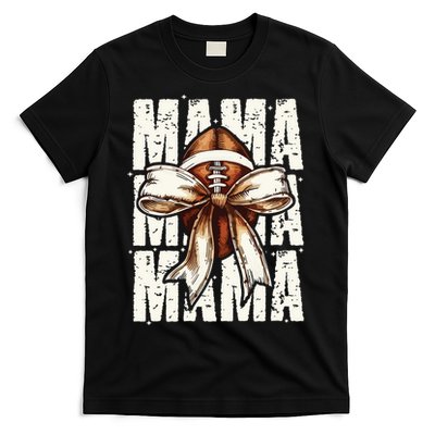 Football Mama Bow Fall Coquette Bow T-Shirt