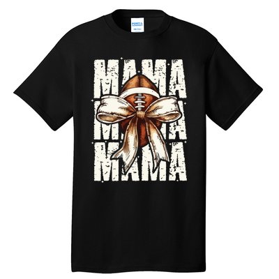 Football Mama Bow Fall Coquette Bow Tall T-Shirt