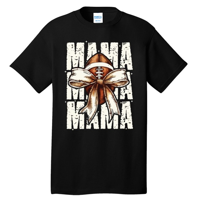 Football Mama Bow Fall Coquette Bow Tall T-Shirt