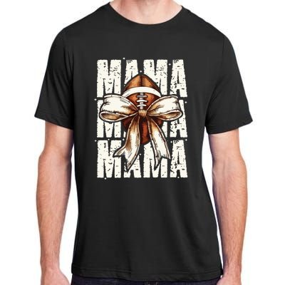 Football Mama Bow Fall Coquette Bow Adult ChromaSoft Performance T-Shirt