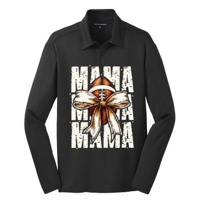 Football Mama Bow Fall Coquette Bow Silk Touch Performance Long Sleeve Polo