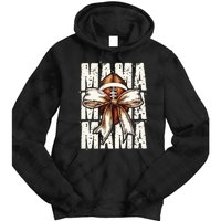 Football Mama Bow Fall Coquette Bow Tie Dye Hoodie