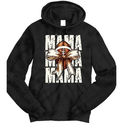 Football Mama Bow Fall Coquette Bow Tie Dye Hoodie