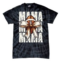 Football Mama Bow Fall Coquette Bow Tie-Dye T-Shirt