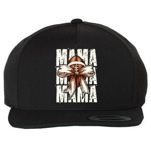 Football Mama Bow Fall Coquette Bow Wool Snapback Cap