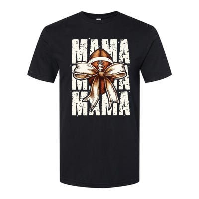 Football Mama Bow Fall Coquette Bow Softstyle® CVC T-Shirt