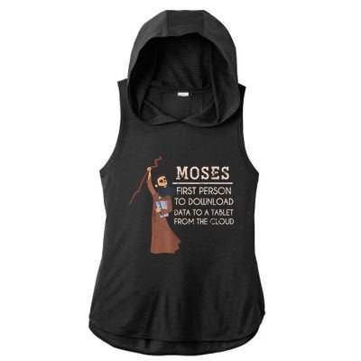 Faith Moses Bible Verse Funny Christian Prayer Ladies PosiCharge Tri-Blend Wicking Draft Hoodie Tank