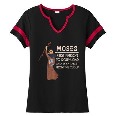 Faith Moses Bible Verse Funny Christian Prayer Ladies Halftime Notch Neck Tee