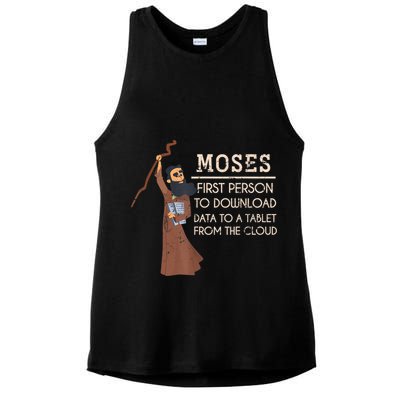 Faith Moses Bible Verse Funny Christian Prayer Ladies PosiCharge Tri-Blend Wicking Tank