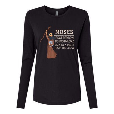 Faith Moses Bible Verse Funny Christian Prayer Womens Cotton Relaxed Long Sleeve T-Shirt