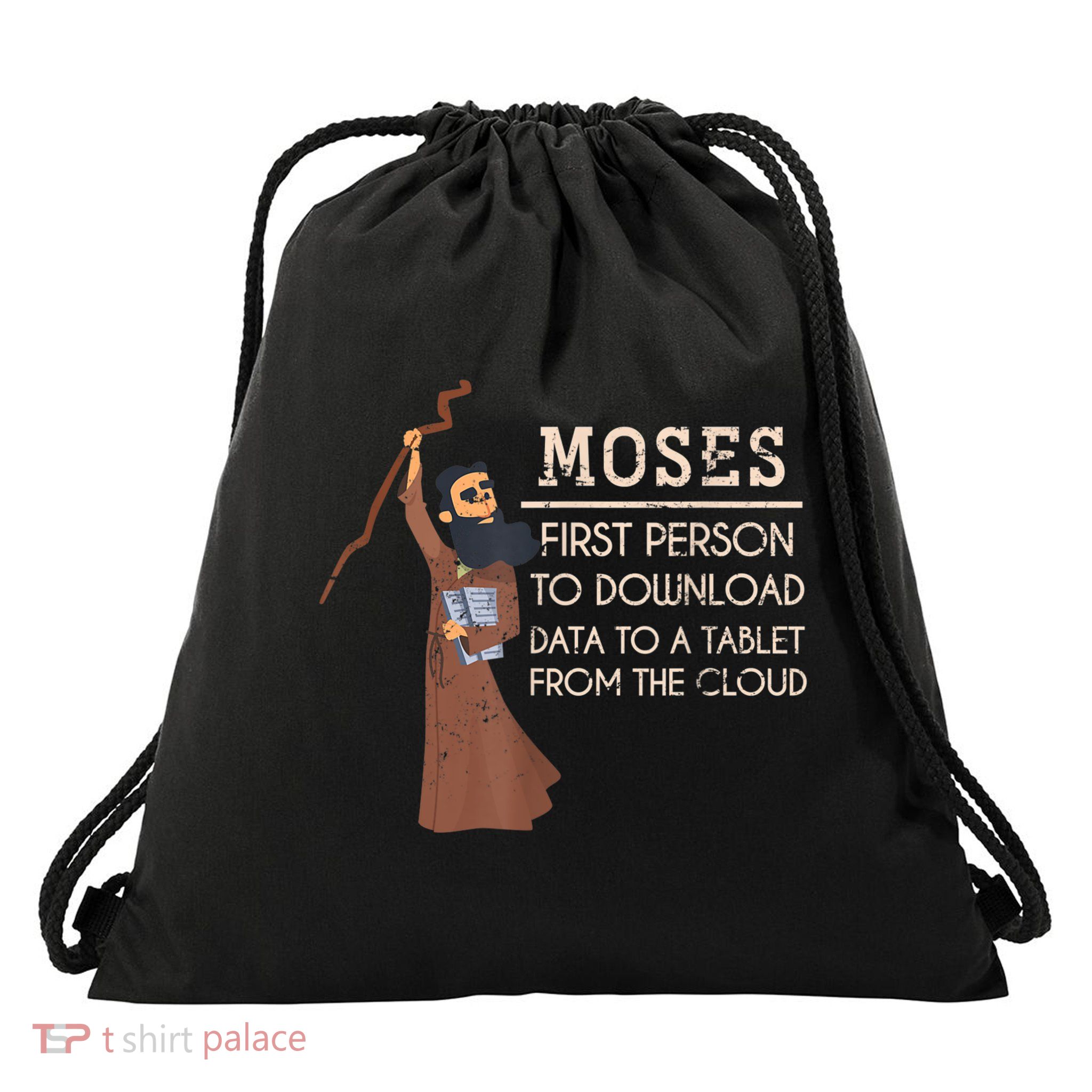 Faith Moses Bible Verse Funny Christian Prayer Drawstring Bag