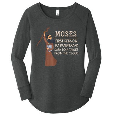 Faith Moses Bible Verse Funny Christian Prayer Women's Perfect Tri Tunic Long Sleeve Shirt