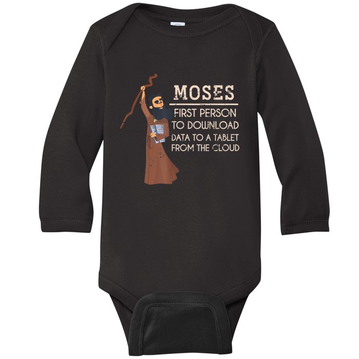 Faith Moses Bible Verse Funny Christian Prayer Baby Long Sleeve Bodysuit